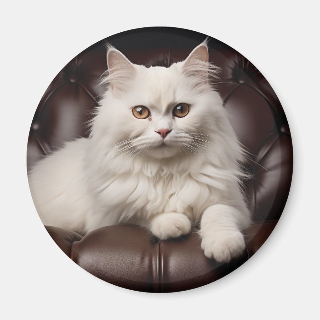 Imán Gato blanco majestuoso (Frente)