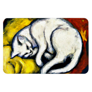 Imán Gato blanco, pintura artística fina