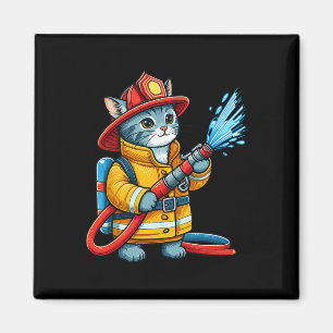 Imán Gato bombero bombero gato animal amante