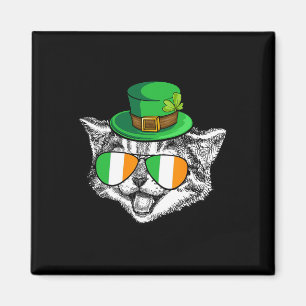 Imán Gato Bonito Bandera de Irlanda Día de San Patricio