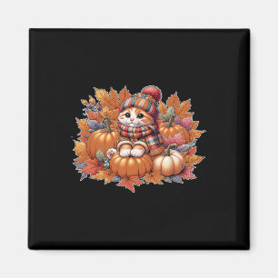 Imán Gato-caen-hojas-hola-otoño-gato-amante-gatito-que