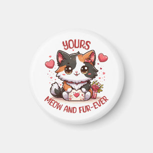Imán Gato Calico Adorable Día de San Valentín