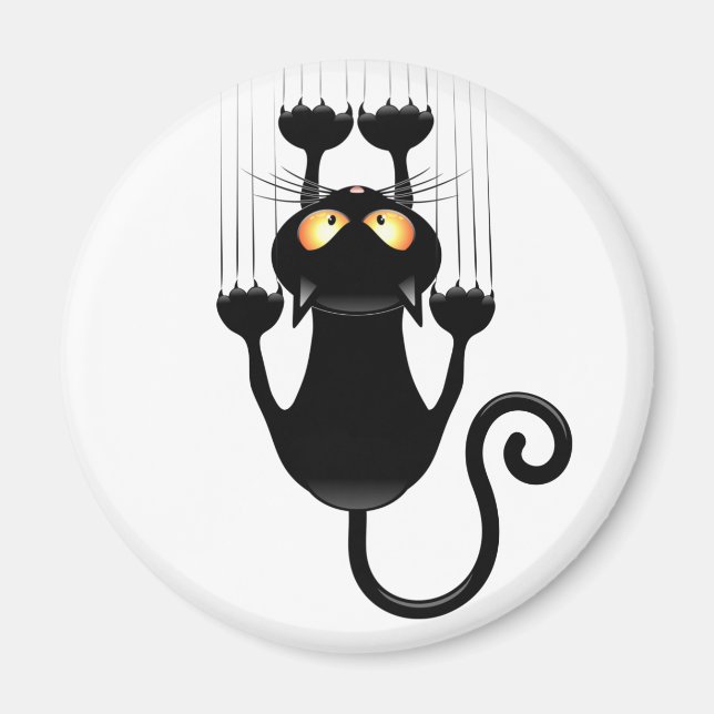 Imán Gato cayendo en el divertido personaje de la caric (Frente)