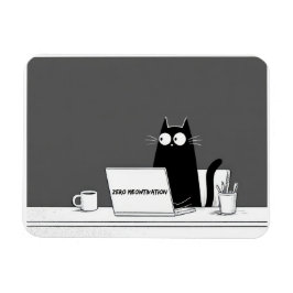 Imán Gato Cero Motivación – Divertido Cartoon de Trabaj