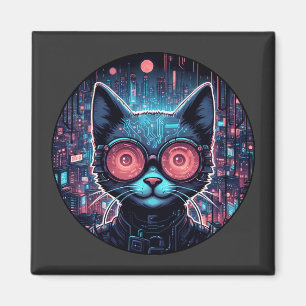 Imán Gato cibernético futurista
