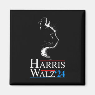 Imán Gato cómico de Waltz 2024 Kamala Harris Tim WA