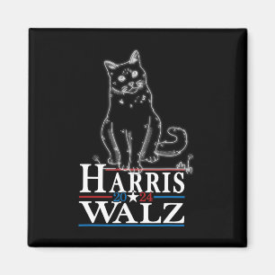 Imán Gato cómico de Waltz 2024 Kamala Harris Tim WA