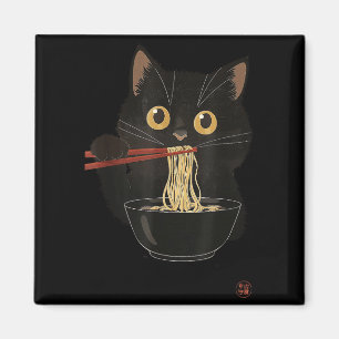 Imán Gato comiendo ramen divertido japonés kawaii gato