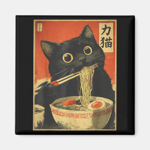 Imán Gato comiendo ramen divertido japonés kawaii gato