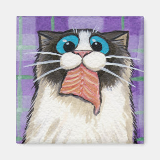 Imán Gato comiendo Salmon Magnet