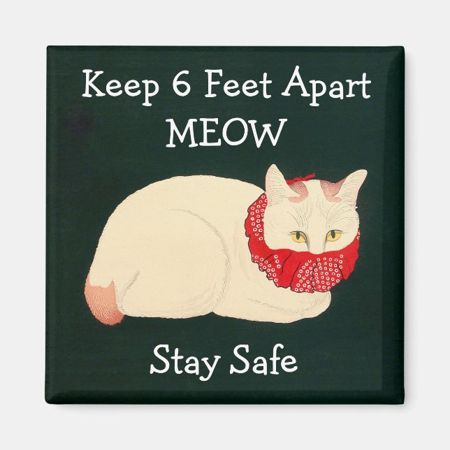 Imán Gato con 6 pies de separación (Frente)