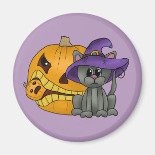 Imán Gato con calabaza