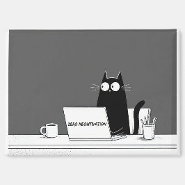Imán Gato con Cero Motivación – Divertido Dibujo Animad