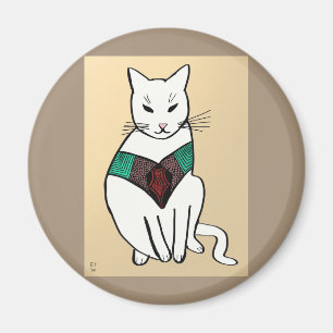 Imán Gato con el cuello de rubíes