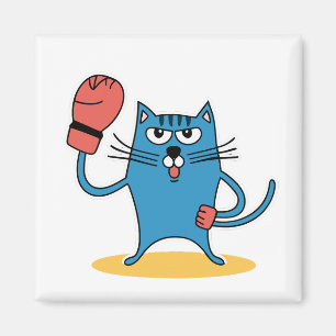 Imán Gato con guantes de boxeo