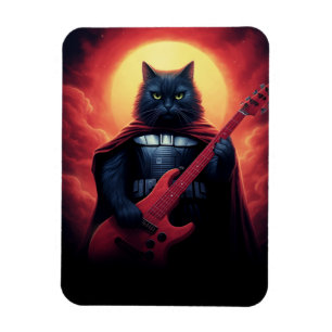 Imán Gato cósmico tocando guitarra en galaxia