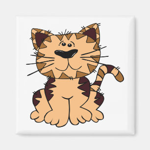 Imán GATO CUTE BEIGE AND BROWN big head