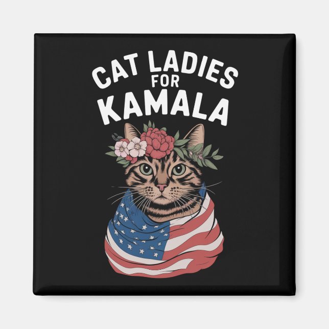 Imán Gato Damas De La Elección De Kamala Cat Lady Harri (Frente)