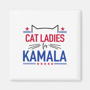 Imán Gato Damas Para El Divertido Gato De Kamala 2024 P