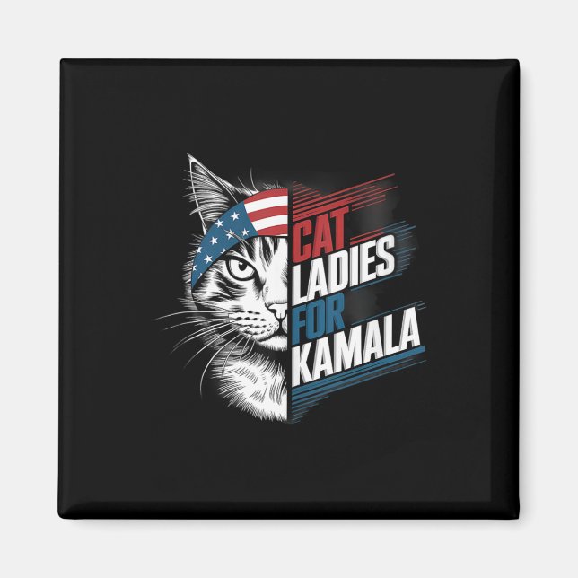 Imán Gato Damas Para El Presidente Kamala Harris 2024 (Frente)