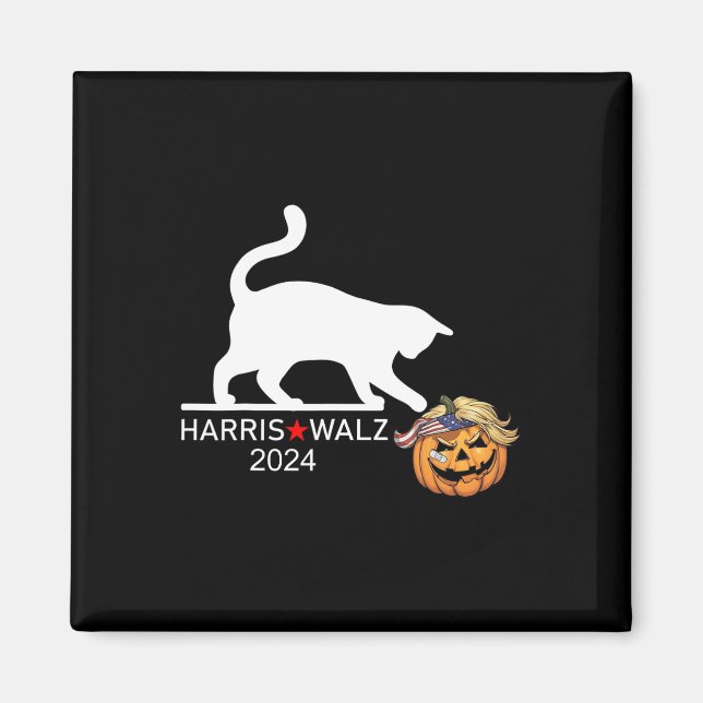 Imán Gato Damas Para Kamala Harris Funny Trump Hair 202 (Frente)