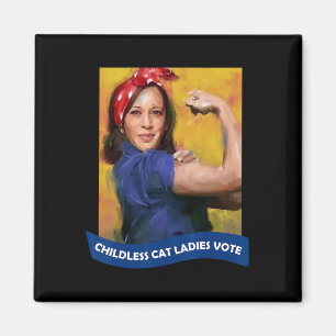 Imán Gato Damas Votar Kamala 2024 Rosie The Riveter