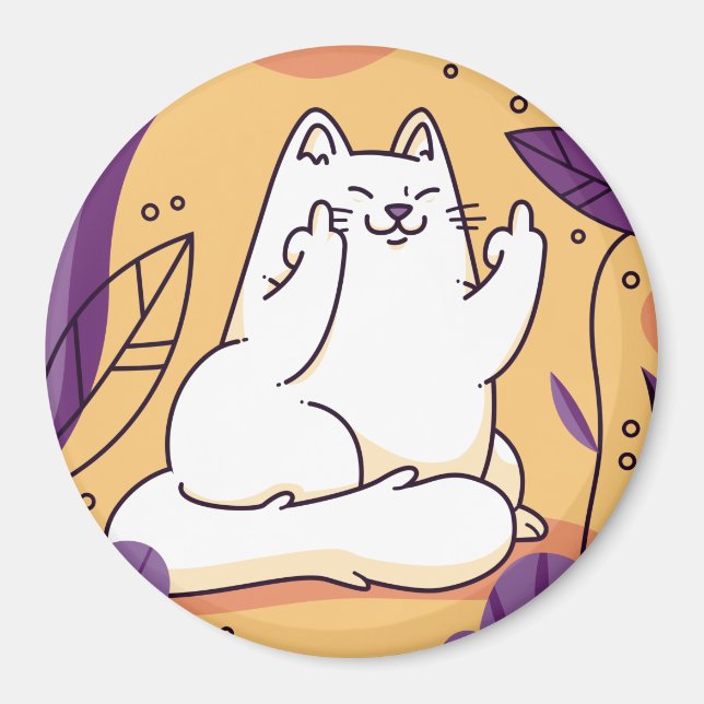 Imán Gato dándole el dedo (Frente)
