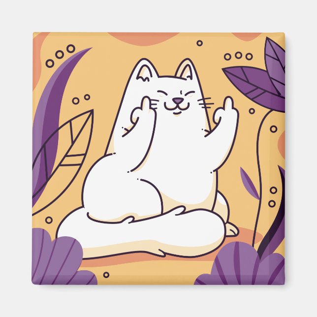 Imán Gato dándole el dedo (Frente)
