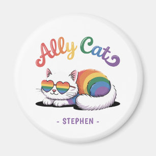 Imán Gato de Ally - Orgullo Gay Blanco (2)