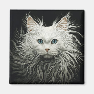 Imán Gato de ángulo blanco