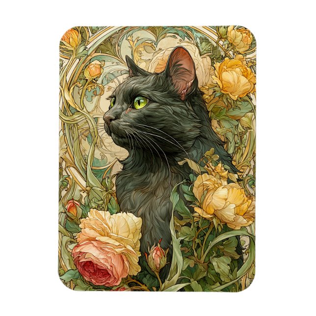 Imán Gato de Art Nouveau (Vertical)