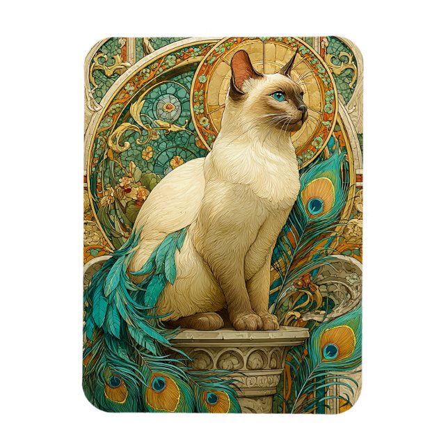 Imán Gato de Art Nouveau (Vertical)