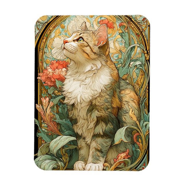 Imán Gato de Art Nouveau (Vertical)