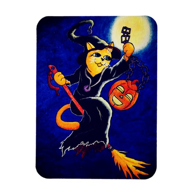 Imán Gato de bruja nocturna (Vertical)