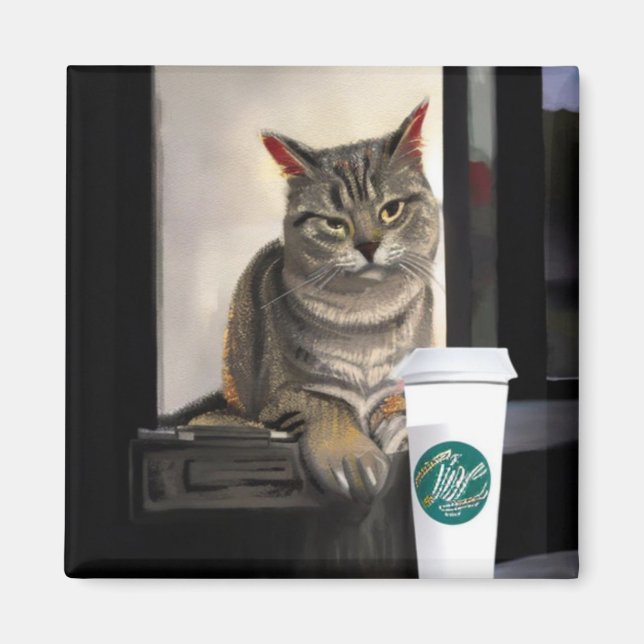 Imán Gato de café (Frente)