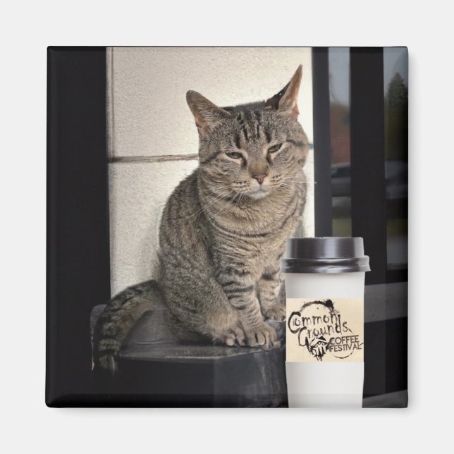 Imán Gato de café (Frente)
