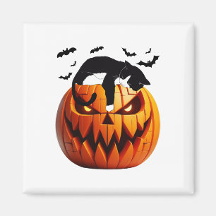 Imán Gato de calabaza Tuxedo Halloween Trae Emoción A
