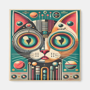 Imán Gato de circuito retro futurista de mediados de si