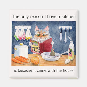 Imán Gato de cocinar lindo, divertido en cocina