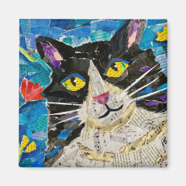 Imán Gato De Collage