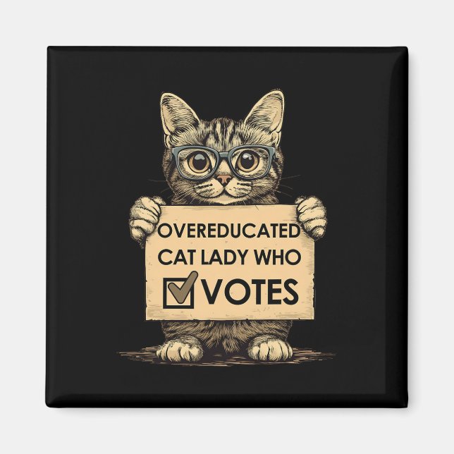 Imán Gato de educación superior que vota (Frente)