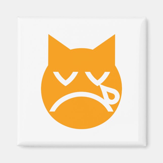 Imán Gato de Emoji llorando (Frente)