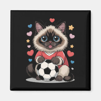 Imán Gato de fútbol Kawaii solo chica que ama a Birman 