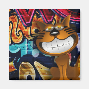 Imán Gato de graffiti callejero