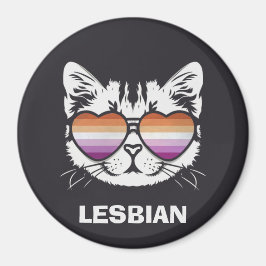 Imán Gato de Guay con bandera de lesbiana vigila divert