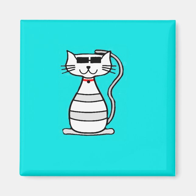 Imán Gato de Guay con gafas de sol (Frente)