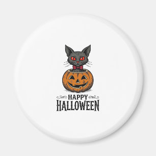 Imán Gato de Halloween Lindo Calabacín Vintage Espeluzn