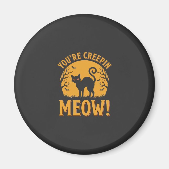 Imán Gato de Halloween Me estás asustando (Frente)