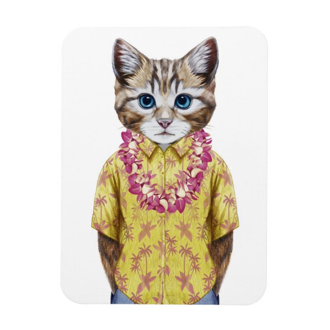 Imán Gato de Kitty Hawaiano (Vertical)