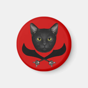 Imán Gato de la bandera de los piratas